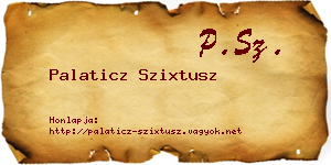 Palaticz Szixtusz névjegykártya